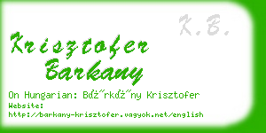 krisztofer barkany business card